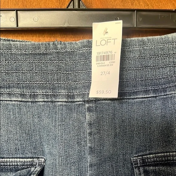 LOFT Blue Mini Pencil Skirt with Cargo Style - Picture 4 of 5